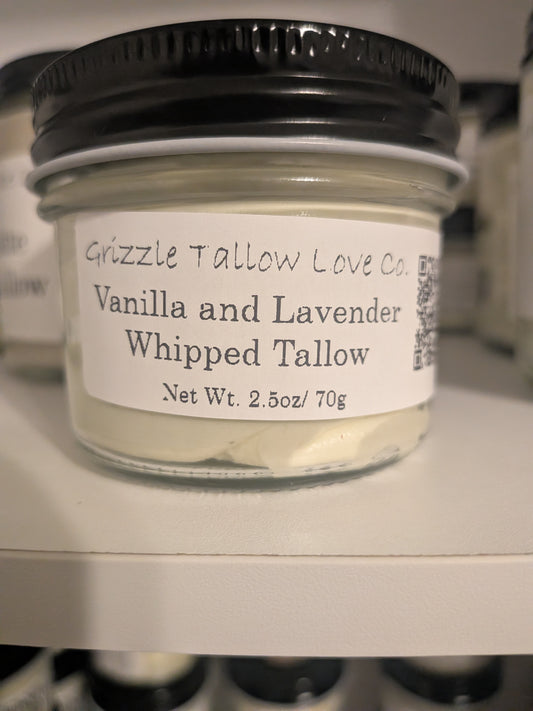 Small vanilla and lavender whipped tallow